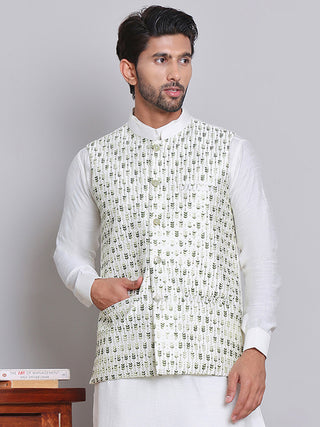 Embroidered Nehru Jacket For Men