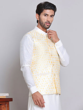 Embroidered Nehru Jacket For Men