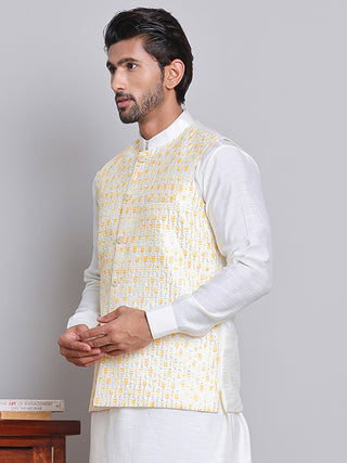 Embroidered Nehru Jacket For Men