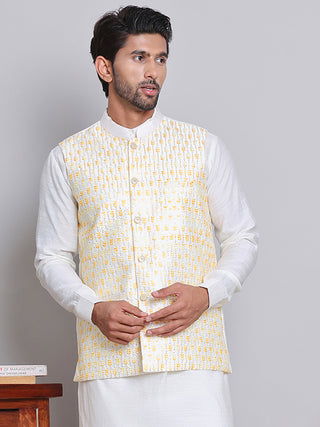 Embroidered Nehru Jacket For Men