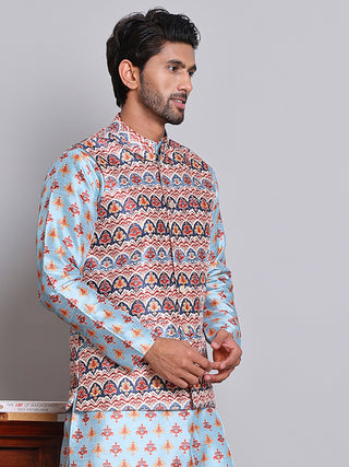 Digital Printed Nehru Jacket For Men