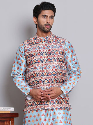 Digital Printed Nehru Jacket For Men