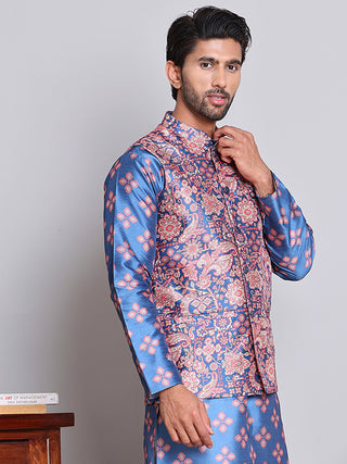 Digital Printed Nehru Jacket For Men