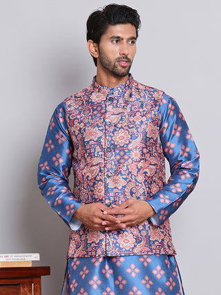 Digital Printed Nehru Jacket For Men