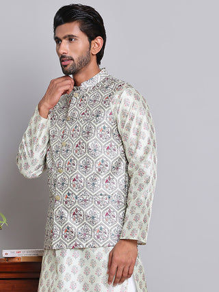 Digital Printed Nehru Jacket For Men