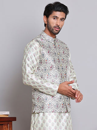 Digital Printed Nehru Jacket For Men