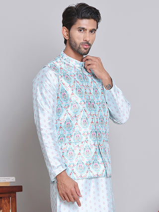 Digital Printed Nehru Jacket For Men