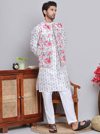 Digital Printed Nehru Jacket For Men