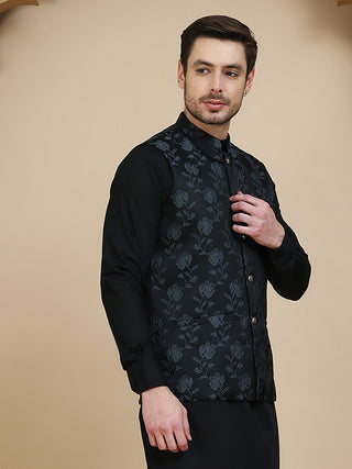 Embossed Nehru Jacket for Men