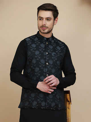 Embossed Nehru Jacket for Men