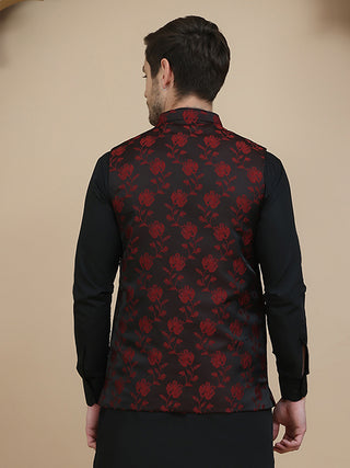 Embossed Nehru Jacket for Men