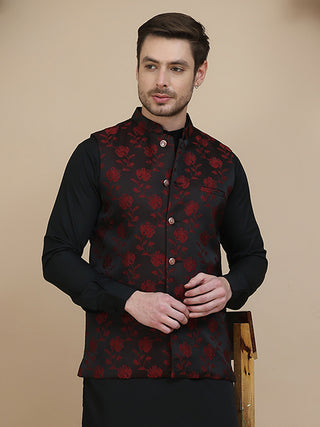 Embossed Nehru Jacket for Men