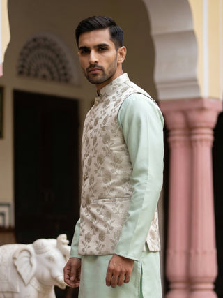 Embossed Nehru Jacket for Men