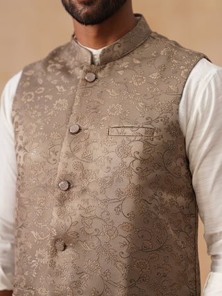 Woven Design Nehru Jacket for Men