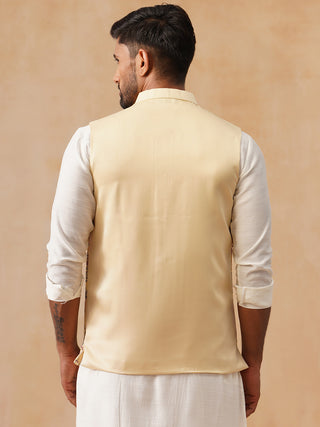 Floral Embroidered Silk Blend Nehru Jacket