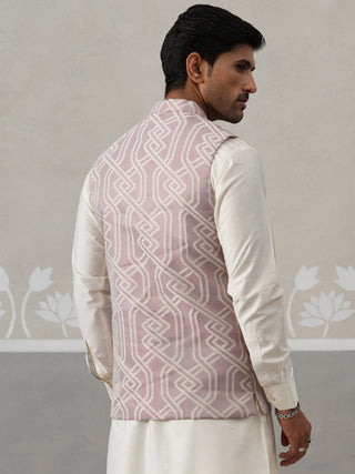 Geometric Weave Embroidered Nehru Jacket