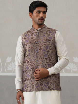 Traditional Woven Jacquard Nehru Jacket