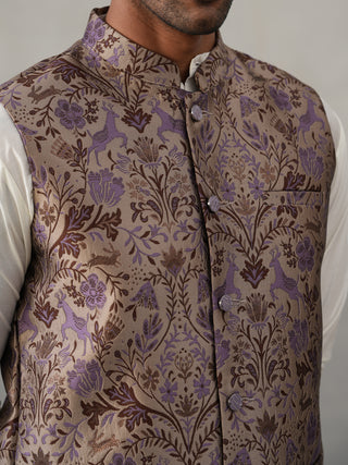 Traditional Woven Jacquard Nehru Jacket