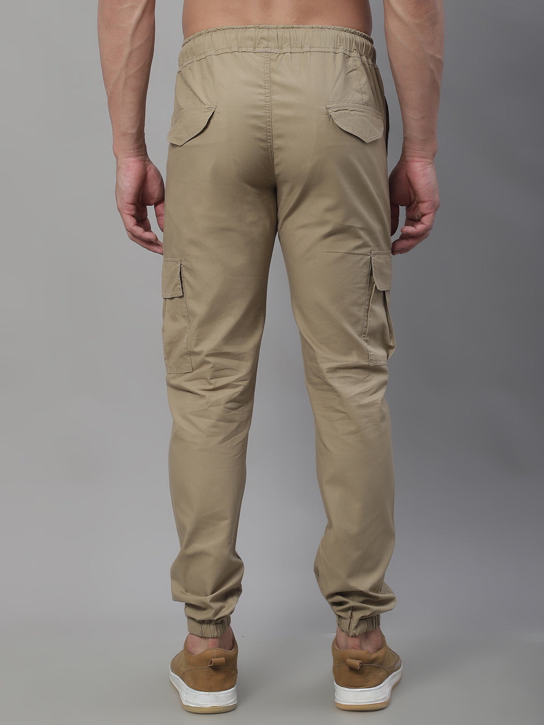 Jainish Men's Casual Cotton Solid Cargo Pants