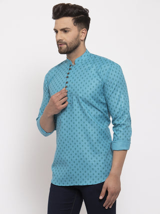 Jompers Men's Cotton Printed Kurta