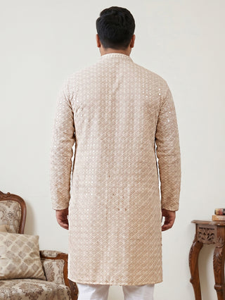 Sequin Embroidered Pure Cotton Kurta