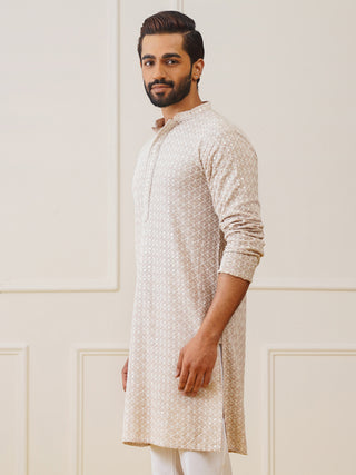 Sequin Embroidered Pure Cotton Kurta only
