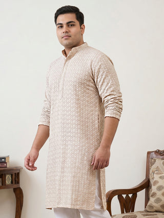 Sequin Embroidered Pure Cotton Kurta