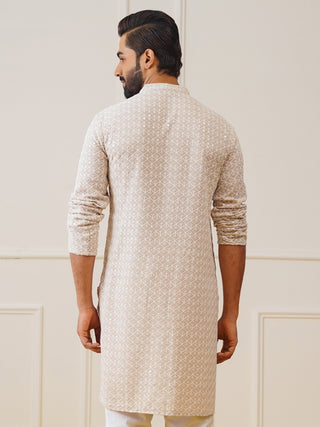 Sequin Embroidered Pure Cotton Kurta only