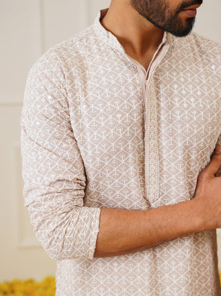 Sequin Embroidered Pure Cotton Kurta only