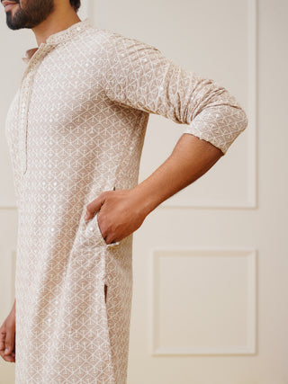 Sequin Embroidered Pure Cotton Kurta only