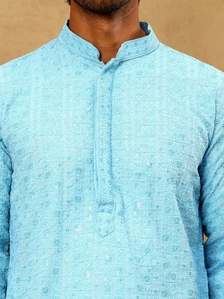 Men’s Cotton Chikankari Sequins Kurta