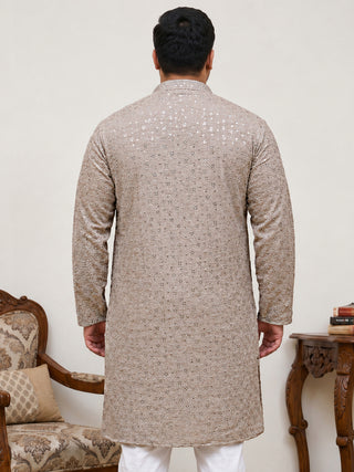 Sequin Embroidered Pure Cotton Kurta