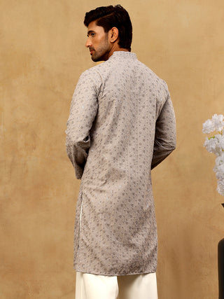 Men's Cotton Chikankari Sequins Kurta