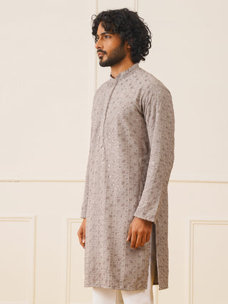Sequin Embroidered Pure Cotton Kurta only