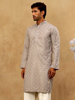 Men's Cotton Chikankari Sequins Kurta