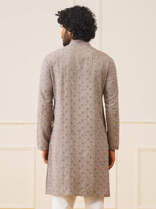 Sequin Embroidered Pure Cotton Kurta only