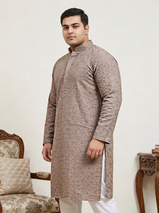 Sequin Embroidered Pure Cotton Kurta