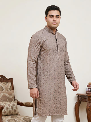 Sequin Embroidered Pure Cotton Kurta