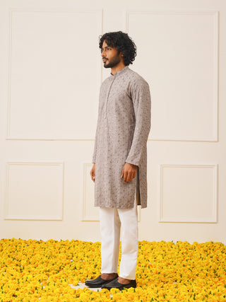 Sequin Embroidered Pure Cotton Kurta only