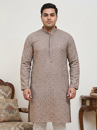 Sequin Embroidered Pure Cotton Kurta