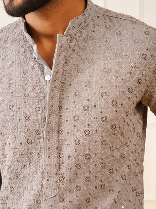 Sequin Embroidered Pure Cotton Kurta only