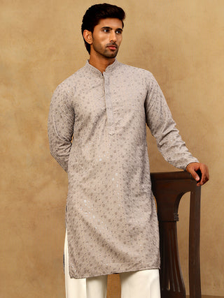 Men's Cotton Chikankari Sequins Kurta