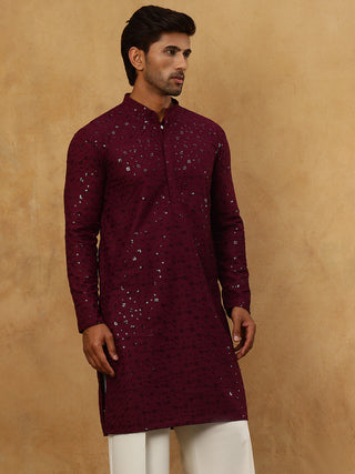 Men’s Cotton Chikankari Sequins Kurta