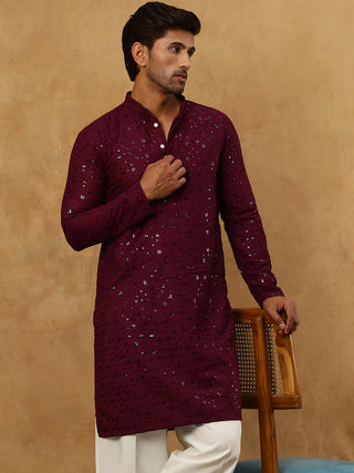 Men’s Cotton Chikankari Sequins Kurta