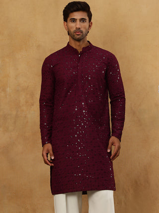 Men’s Cotton Chikankari Sequins Kurta
