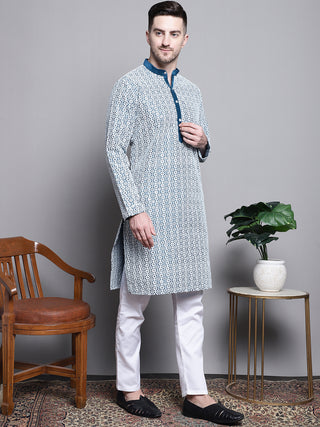 Sequin Embroidered Silk Blend Kurtas