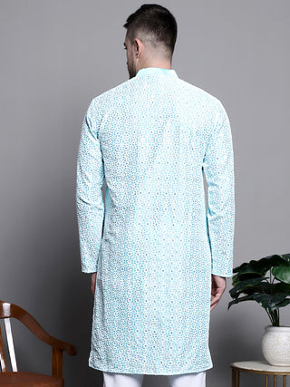 Sequin Embroidered Silk Blend Kurtas