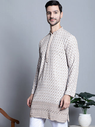 Men's Chikankari Embroidered Kurta Only