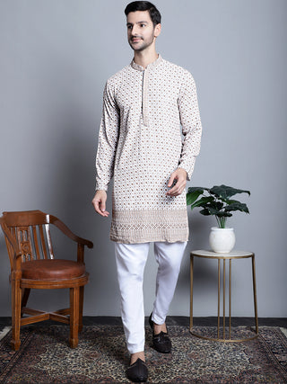 Men's Chikankari Embroidered Kurta Only