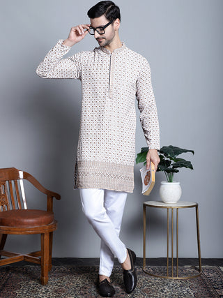 Men's Chikankari Embroidered Kurta Only